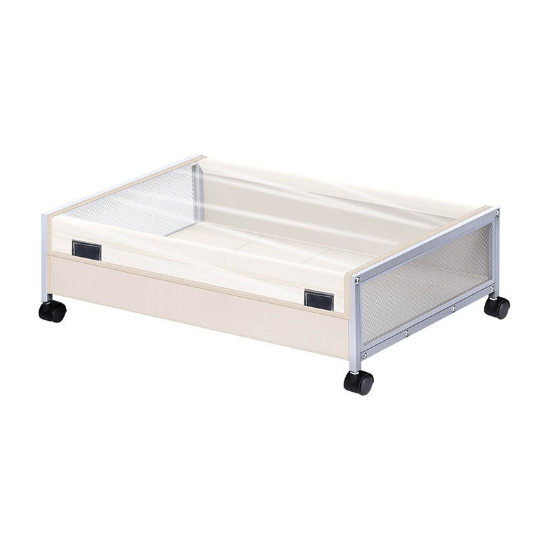 Rolling Underbed Storage Containers with Lid, Metal Under Bed Shoe Storage Organizer Drawer