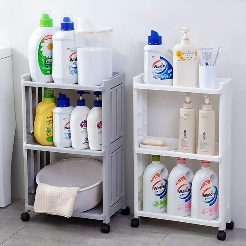 2/3/4 Tier Rolling Storage Utility Cart Slim Organizer Shelf For Narrow Places, Mobile Shelving Unit For Bathroom Storage