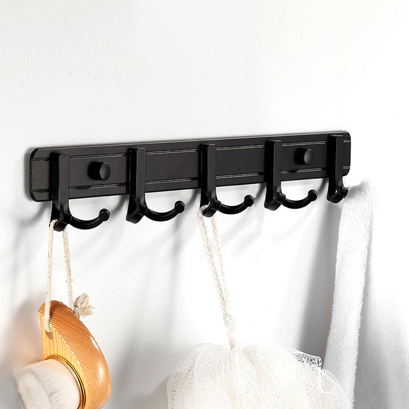 Matte Black Coat Rack Wall Mounts- Hang scarves, hats, clothes, wallets