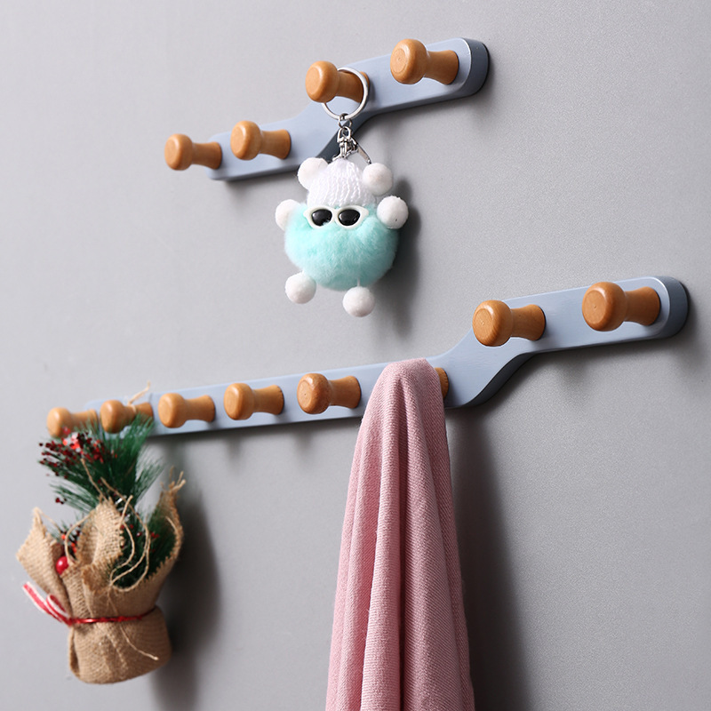 Wooden hanger modern wall mount - for entryway, bedroom to hang winter clothes, hats, umbrellas