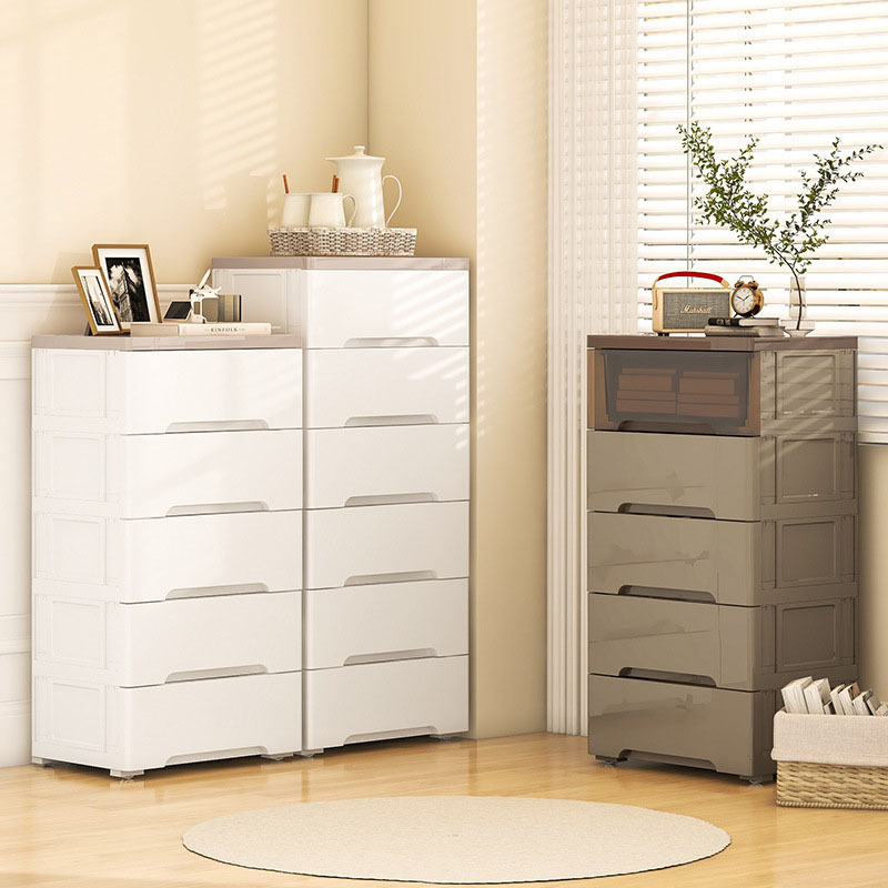 Plastic Drawers Dresser Storage Cabinet With Wheels, Tall Small Closet, Organizer Unit For Bedroom Office