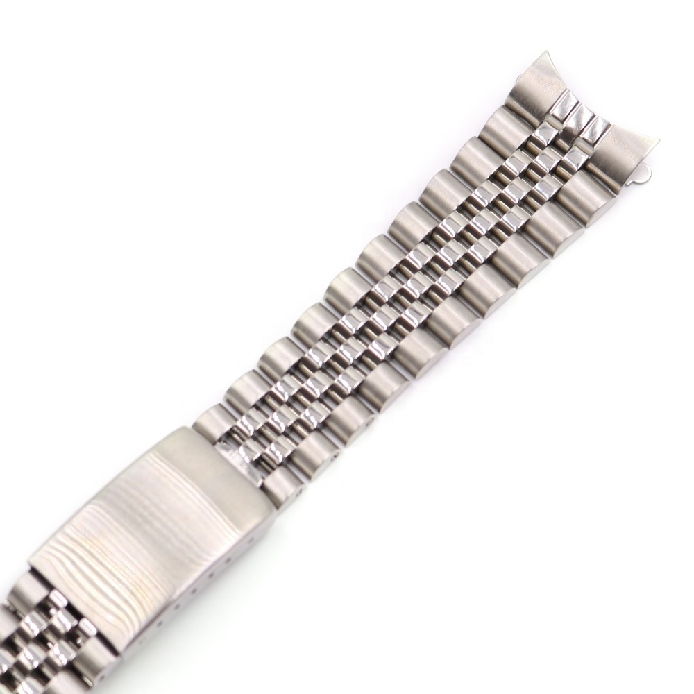 13 17 19 20 22mm Hollow Curved End Solid Screw Links Silver 316L stainless Steel Jubilee Watch Band Bracelet For Rolex