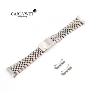 13 17 19 20 22mm Hollow Curved End Solid Screw Links Silver 316L stainless Steel Jubilee Watch Band Bracelet For Rolex