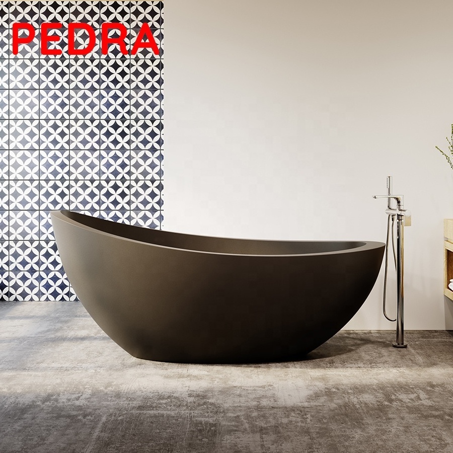 Pedra freestanding stone terrazzo bathtub composite