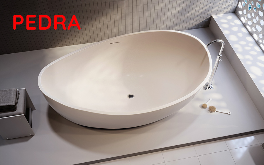 bathtub stone terrazzo Custom Size Small Stone Bathroom Freestanding Acrylic Bathtub