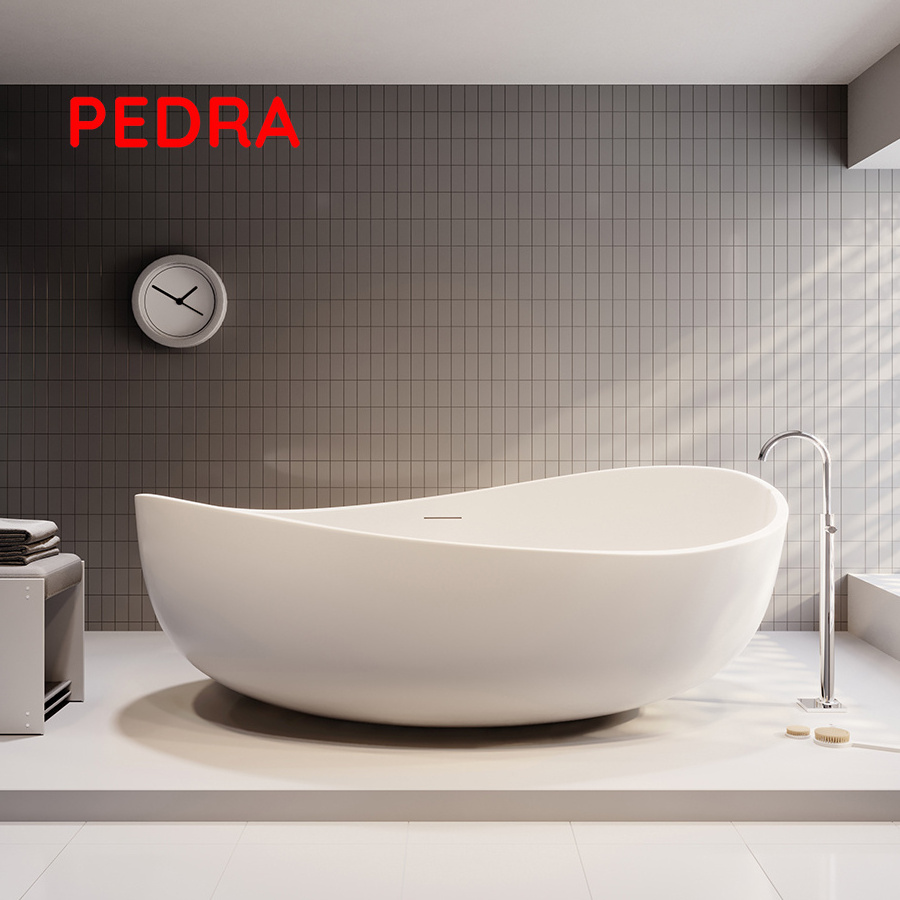 Pedra freestanding stone terrazzo bathtub composite