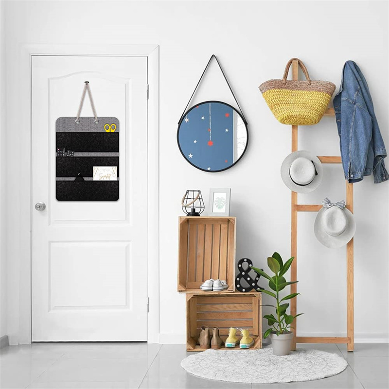 Felt Wall Hanging Storage Organizer Bag for Home Closet Door Magazine Organizer