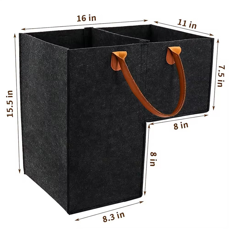 Lightweight large portable foldable felt staircase step organizer baskets for carpeted wooden stair for laundry for home