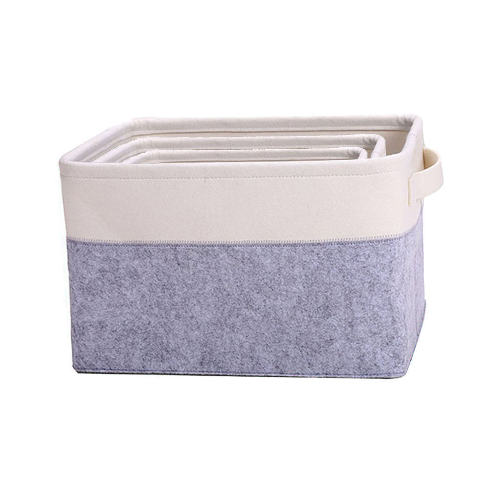 Eco-Friendly Foldable  Portable Collapsible Felt Storage Baskets Organizer with Handles for Kids for Dog Toys for Baby Nursery