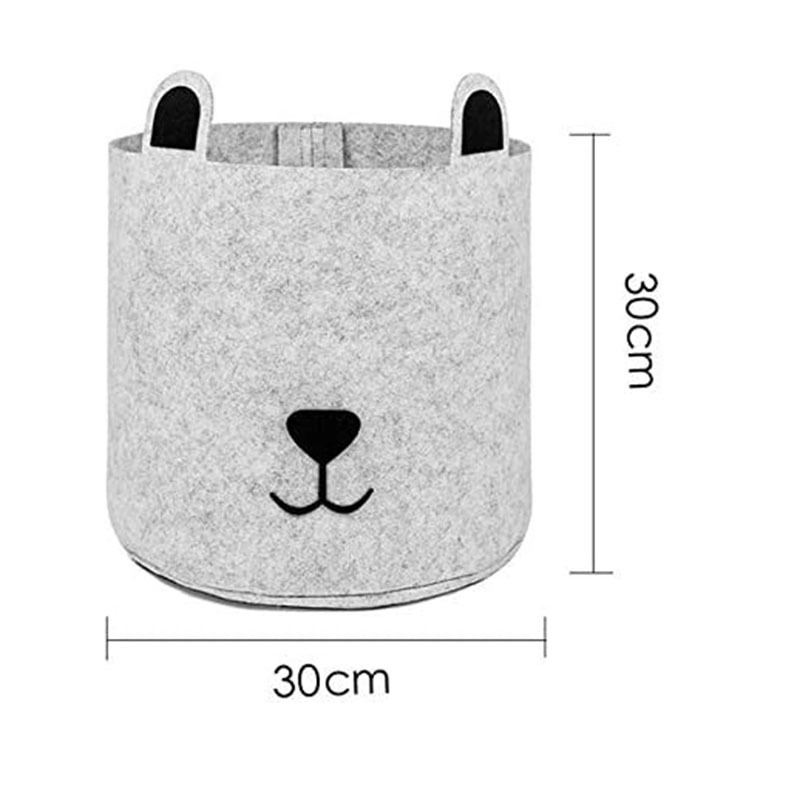 2 PCS Cute Animal Felt Laundry Basket Toy Storage Baskets Bin for Kids Dog Toys Clothes Organizer Laundry Bucket