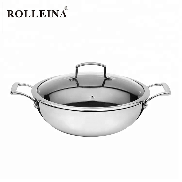 New Product Cooking Pan Tri-Ply Stainless Steel Big Wok