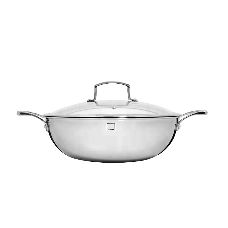 New Product Cooking Pan Tri-Ply Stainless Steel Big Wok