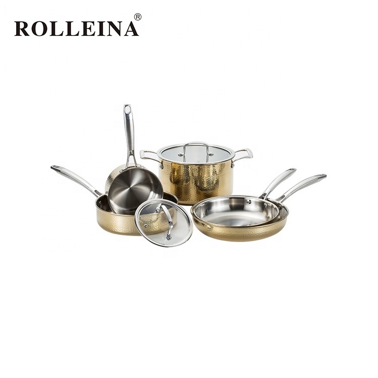 Offering high quality cookware sets series for wholesaler  Tri-ply Stainless Steel Cooking Pot non stick  fry pan kitchenware