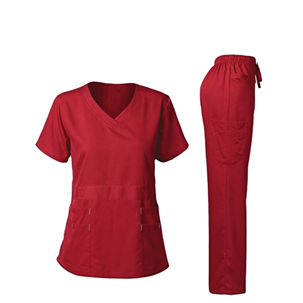 2021 OEM V-neck Surgical disposable different Colors Medical Scrub Sets Hospital nursing uniforms