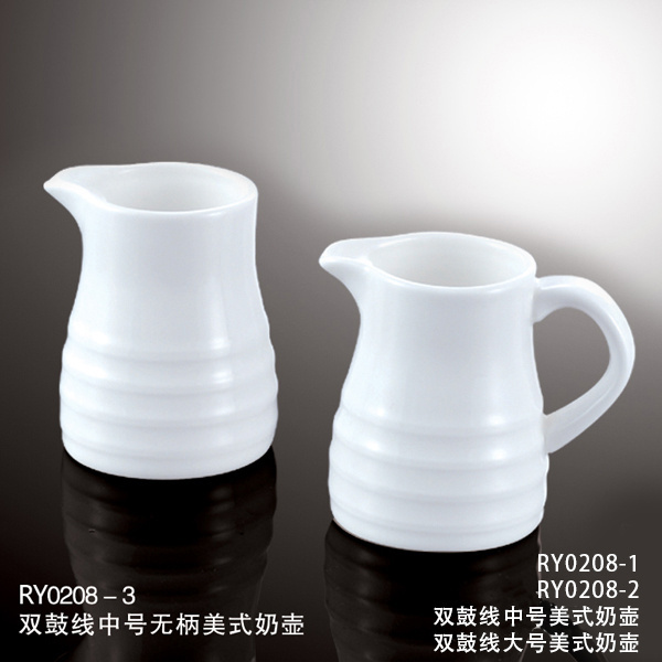 Hotel and restaurant used dinnerware eco-friendly milk jug white porcelain ceramic coffee milk tea pot