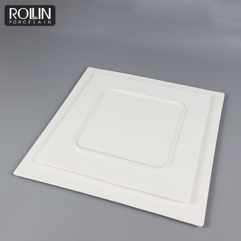 Modern Design Dinner Plates white dinnerware Square Porcelain plates For restaurants