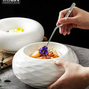 Hammer Restaurant Dishes Ceramic Stoneware White appetizer Plates Restaurant Crockery Serving Dishes For Catering