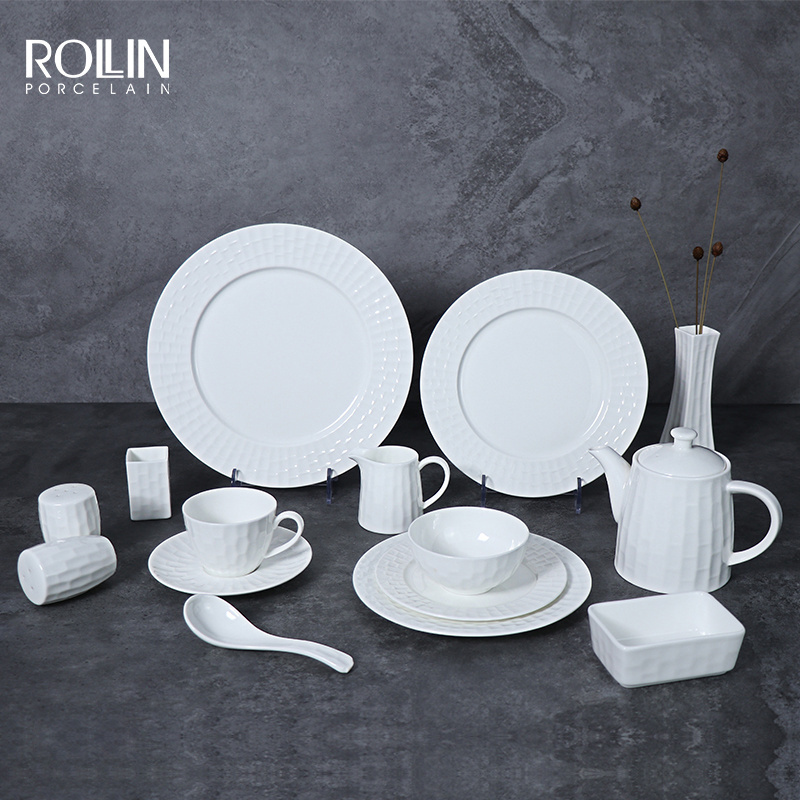 Bone China Dinnerware Custom Bone China Dishes Plates Set Luxury Restaurant Plates China Dinner Set