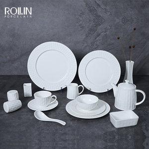 Bone China Dinnerware Custom Bone China Dishes Plates Set Luxury Restaurant Plates China Dinner Set