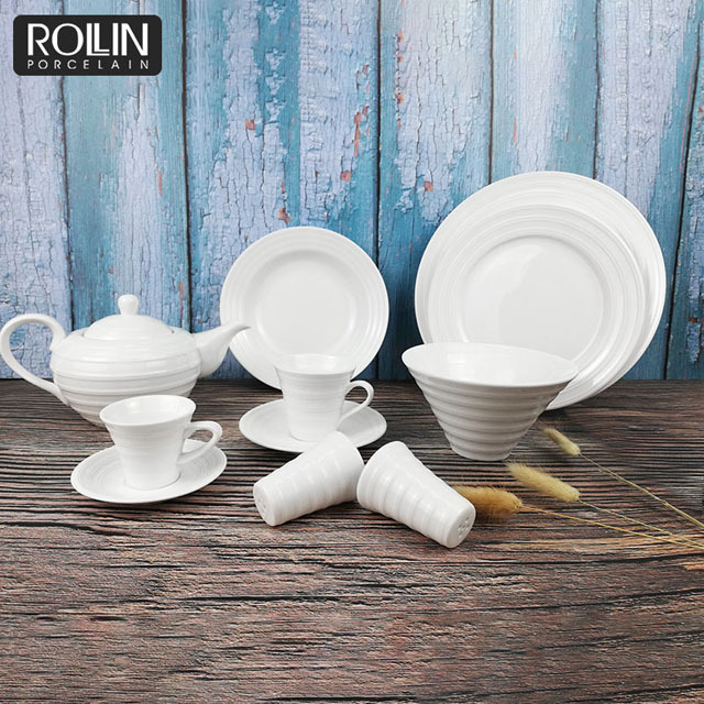 Wholesale high quality custom design plates sets luxury dinnerware restaurangt tableware for hotel