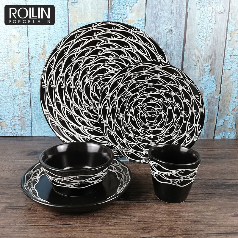 Home and Restaurant crockery Use Dinner Set Decal antique Tableware western nordic dinning ware set