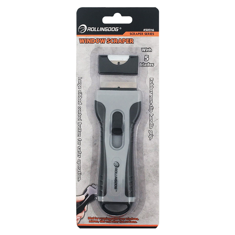 ROLLINGDOG Removal Tools 50216 Window Scraper With 5 Blades Ideal For Scraping Paint From Windows,Tiles and Other Flat Surfaces