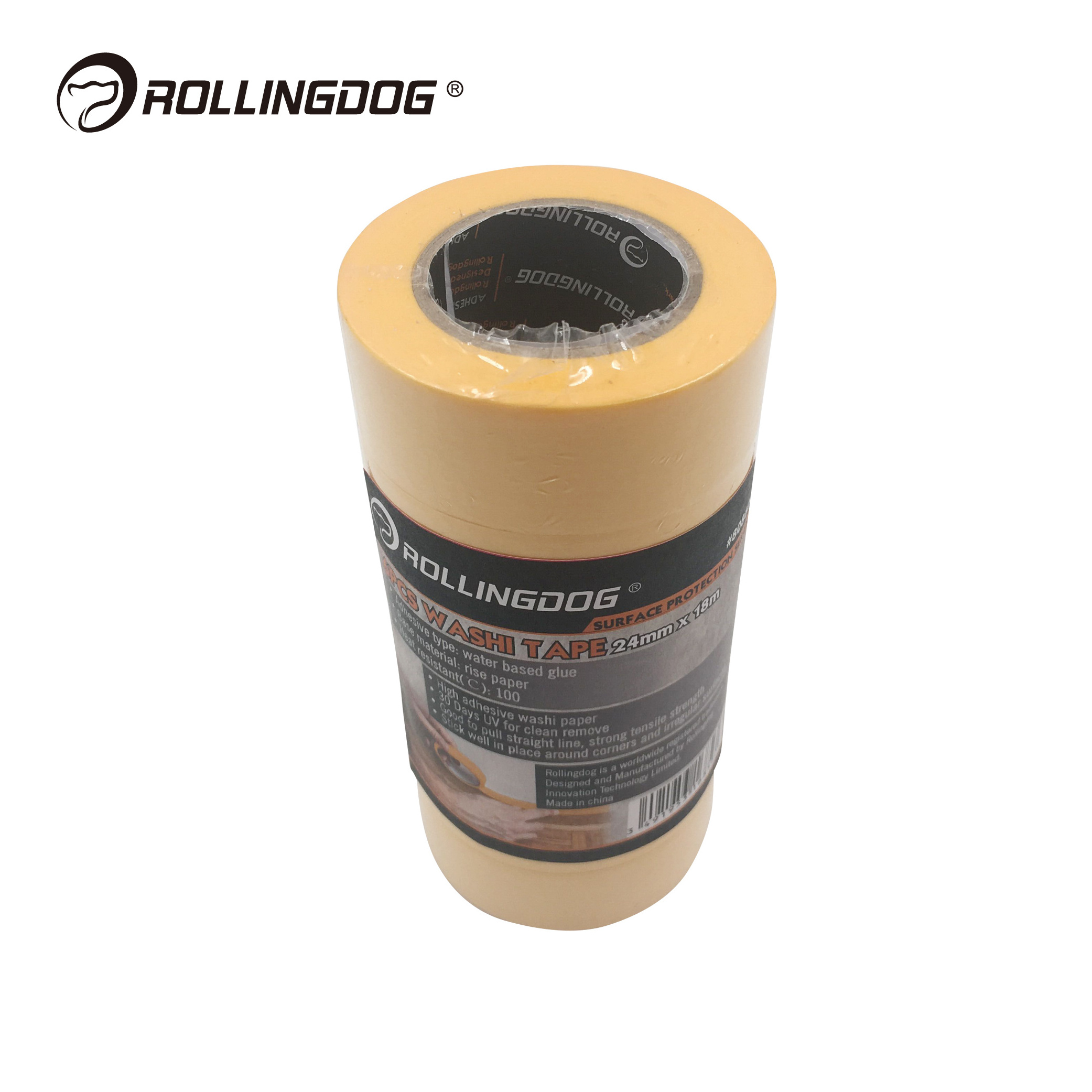 Rollingdog  80860 Taped Decorating Walls Painting Ceiling Surface Low Tack  Protection 24mm x 18m(6PC) Painters Masking Tape