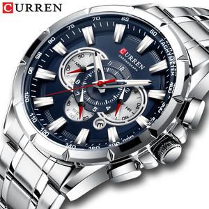 CURREN 8363 Wrist Watch Men Waterproof Chronograph Stainless Steel Male Clock Top Brand Luxury Man Sport Watches