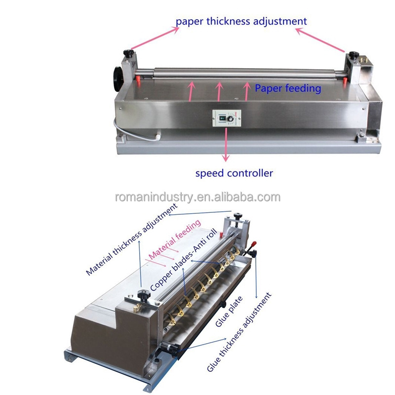 Desktop Stainless Manual Feed Paper Rigid Gift Box Gluing Machine with Hot Cold Glue