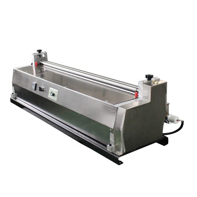 Desktop Stainless Manual Feed Paper Rigid Gift Box Gluing Machine with Hot Cold Glue