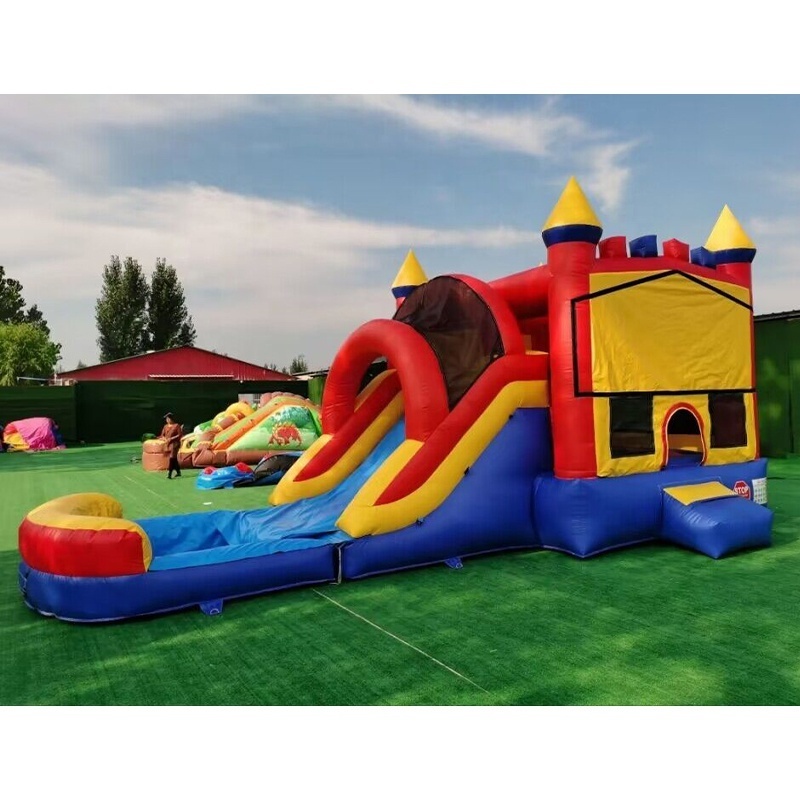 Hot selling rocking chair slide combination 2024 commercial inflatable rocking chair children's inflatable bouncing castle rent