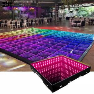 Lighted Tempered Glass Magnetic Infinity Mirror Panel 3d Effect LED Dance Floor for Wedding Party