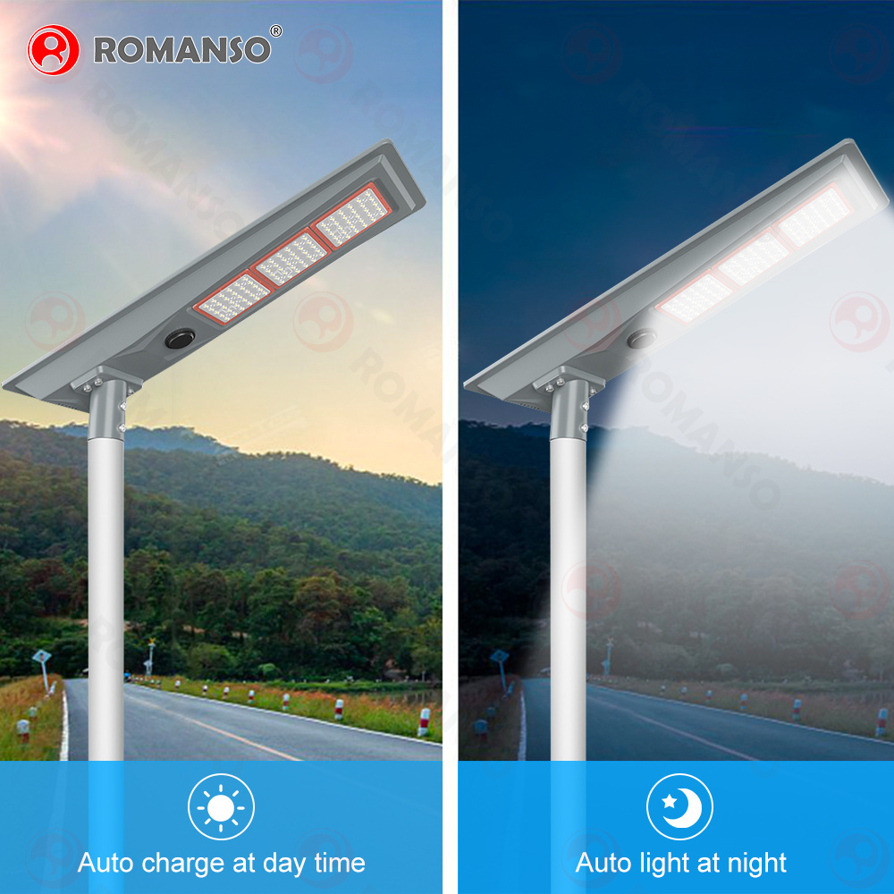 Outdoor All in One Commercial Park Garden Lamp Integrated Solar Power LED Parking Lot Street Light