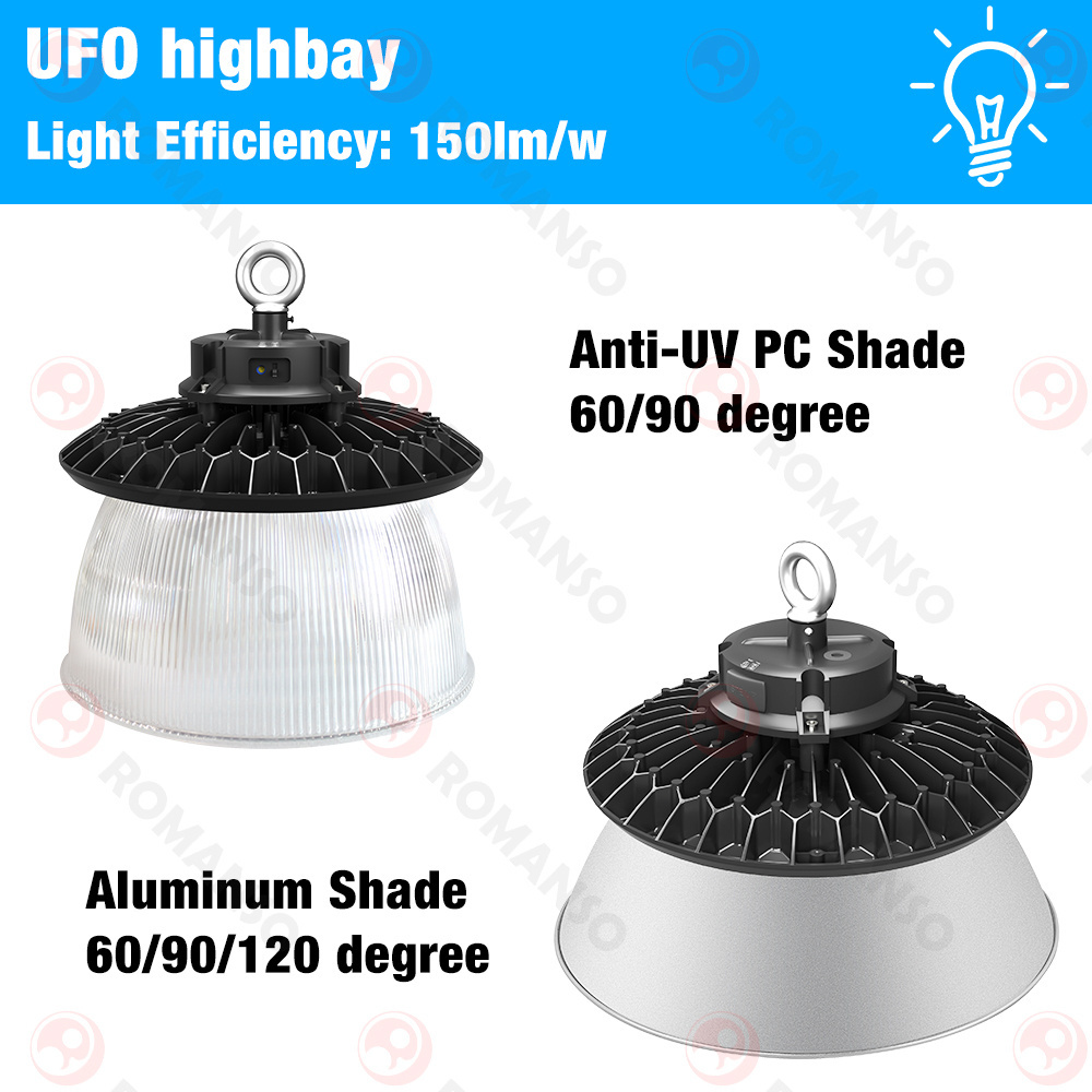 CE DLC SAA 150lm/W adjustable industrial 100w 150w 200w ufo led high bay light