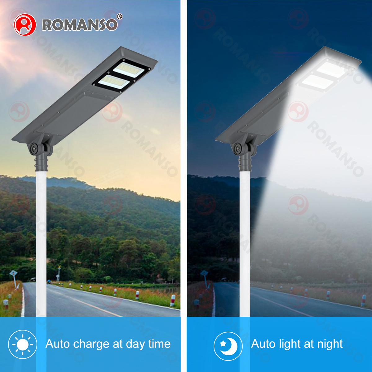 CE ROHS outdoor waterproof IP65 60w 80w 100w 120w integrated solar power led light