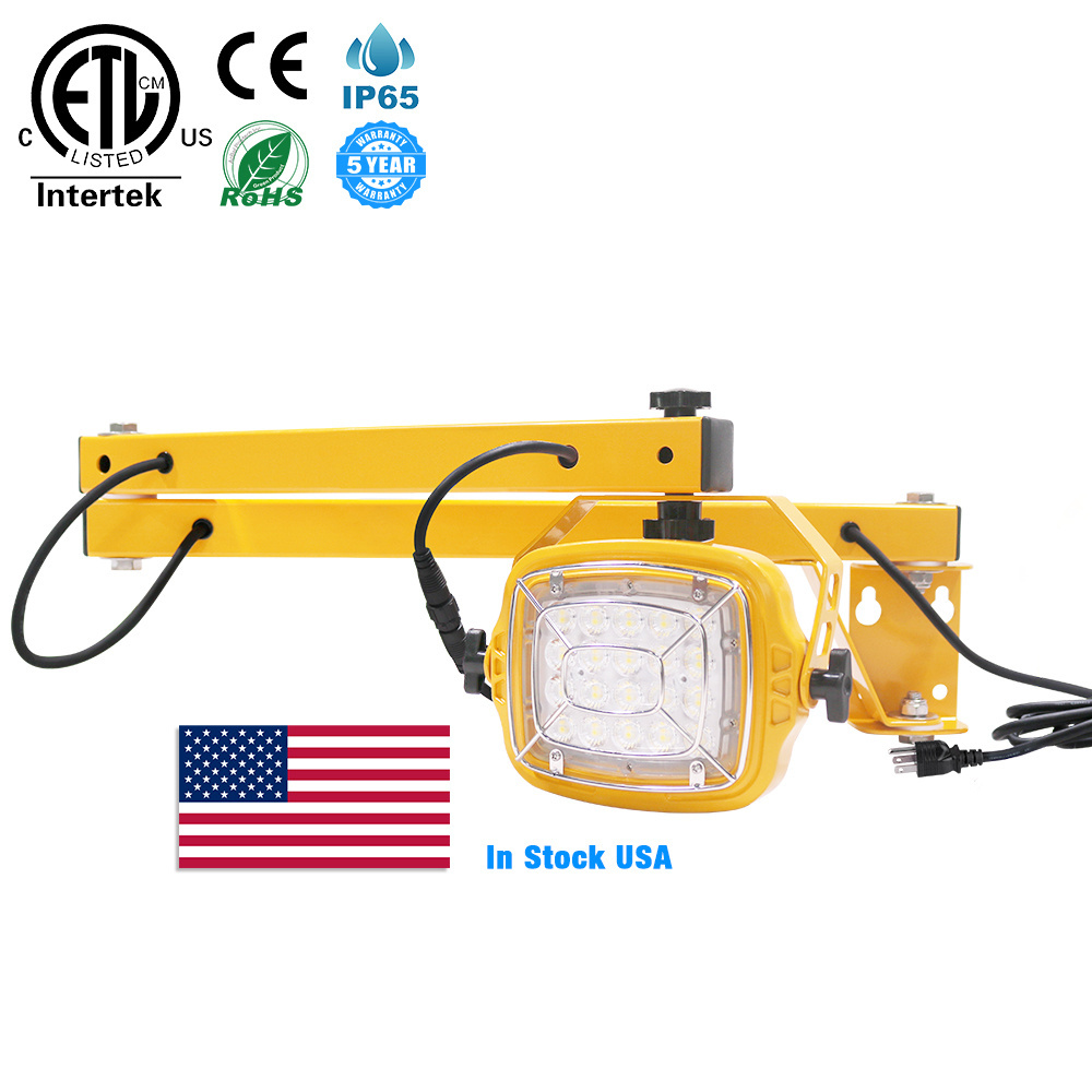 Etl Ce Certification 20W 50W Dock Loading Light Ip65 Waterproof Swing Arm Dock Light