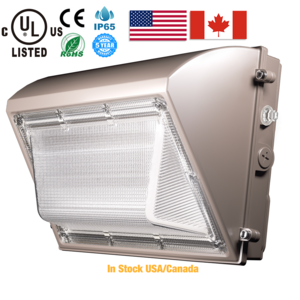 Stock in US Canada 5 Years Warranty IP65 60W 80W 100W 120W Photosensor Optional LED Wall Pack Lights