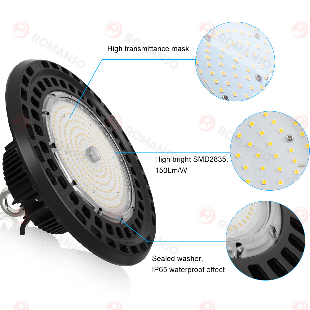 Delivery from USA Warehouse Ufo Led Industrial High Bay Light 100W 150W 200W 240W 130Lm/W Led Light For Dlc Ul Listed