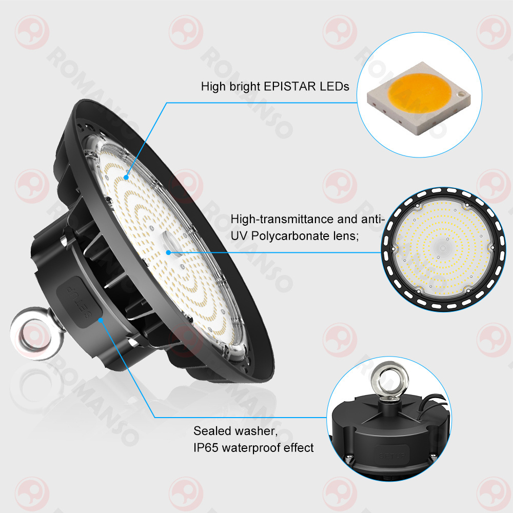 Stock in USA Canada IP65 UL ETL Multiple Power CCT Selection 100W-240W Warehouse UFO Led High Bay Light