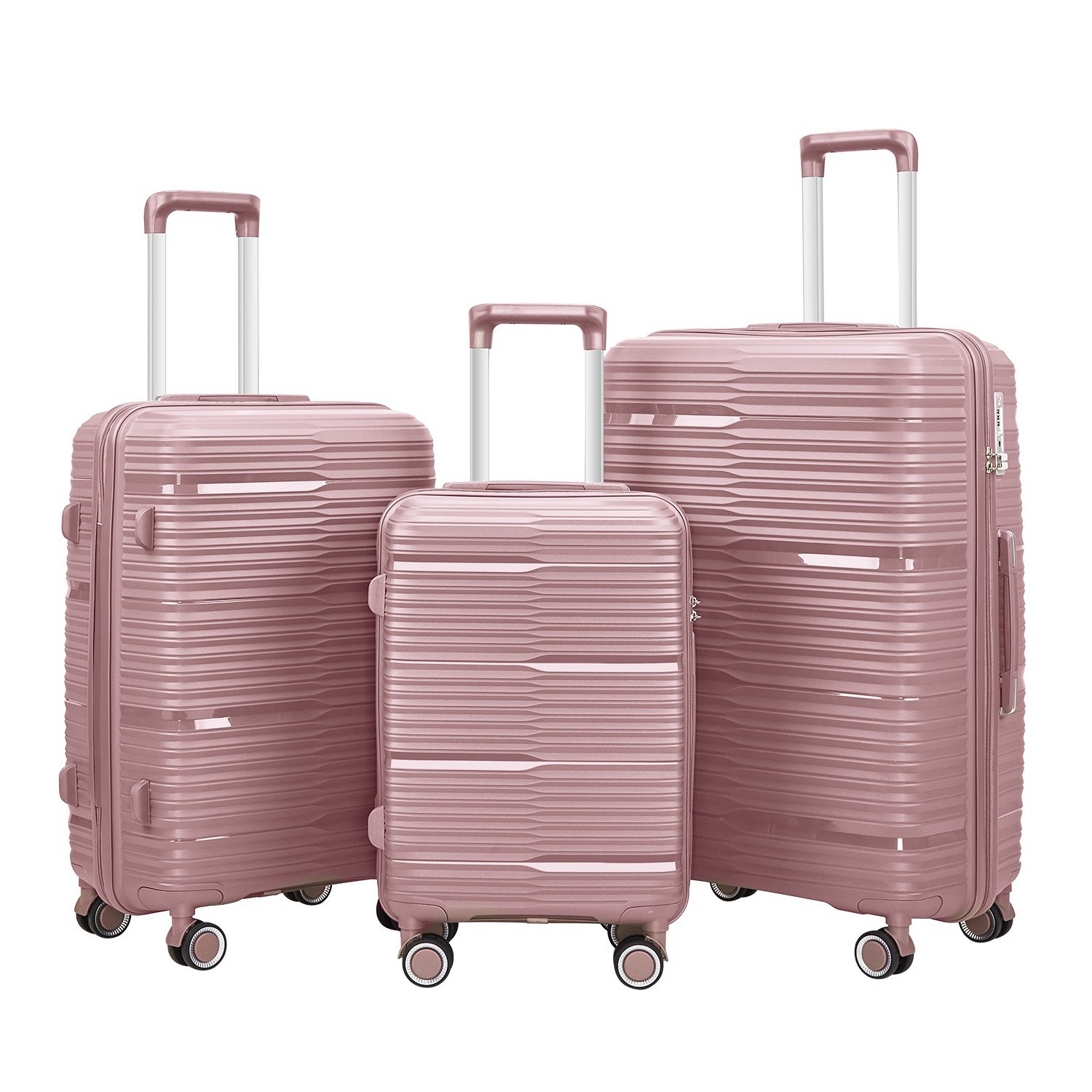 Venetian Black Pink Sets 20 And 28 Pic Suitcase Travel Trolley 4 Wheel Cheap PP Luggage Set