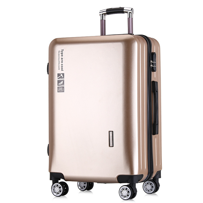 Modern Blue Shiny Gold Suitcases For Women Unisex Hand Suitcase With Usb Aluminum Frame Luggage