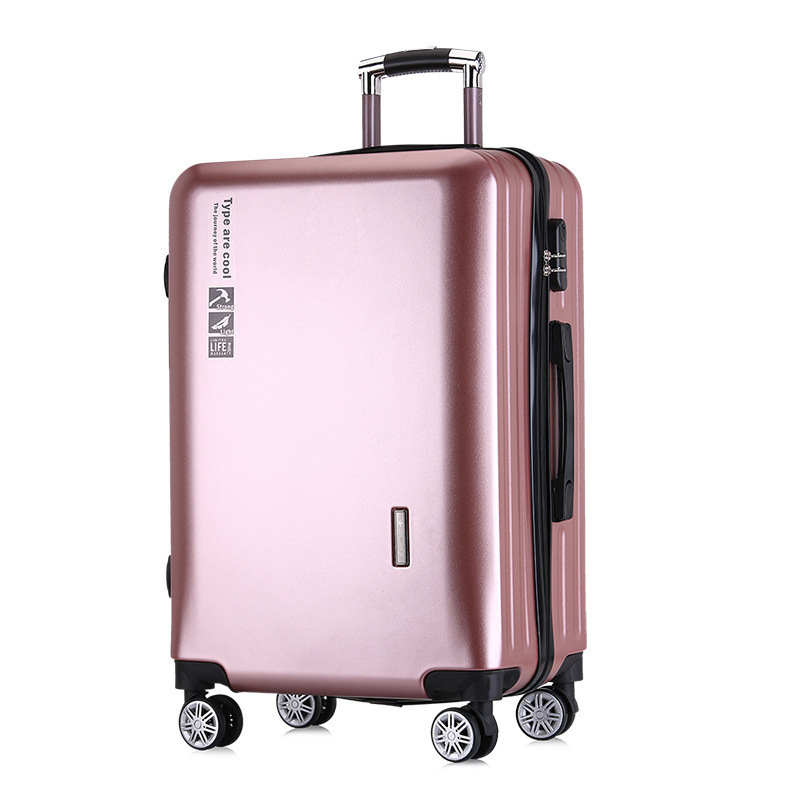 Modern Blue Shiny Gold Suitcases For Women Unisex Hand Suitcase With Usb Aluminum Frame Luggage