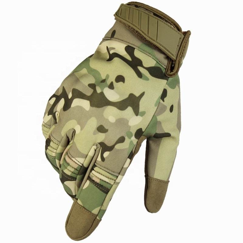 Tactical Camouflage Touch Screen Cold Weather Waterproof Glove Windproof Warmer Fleece Hard Knuckle Full Finger Gloves Men