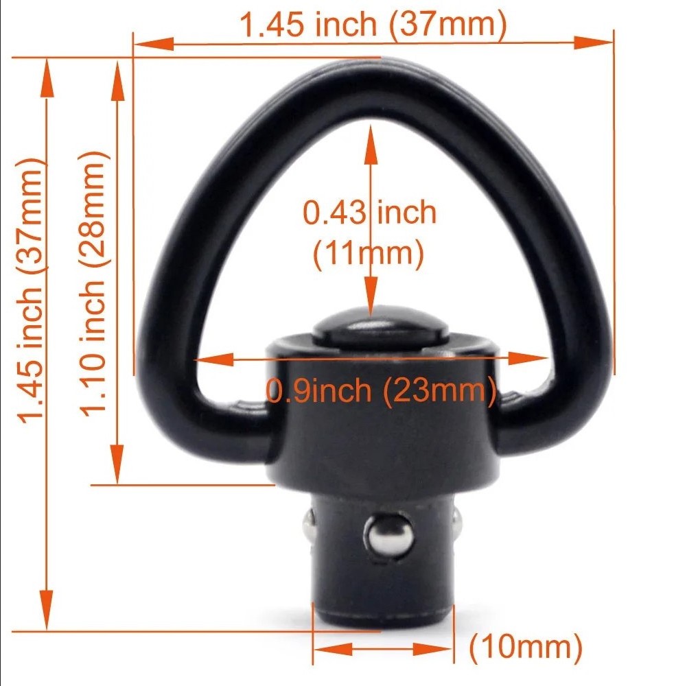 QD Steel 1 Inch Push Button Swivels  for Sling Swivel Mount Hunting Accessories