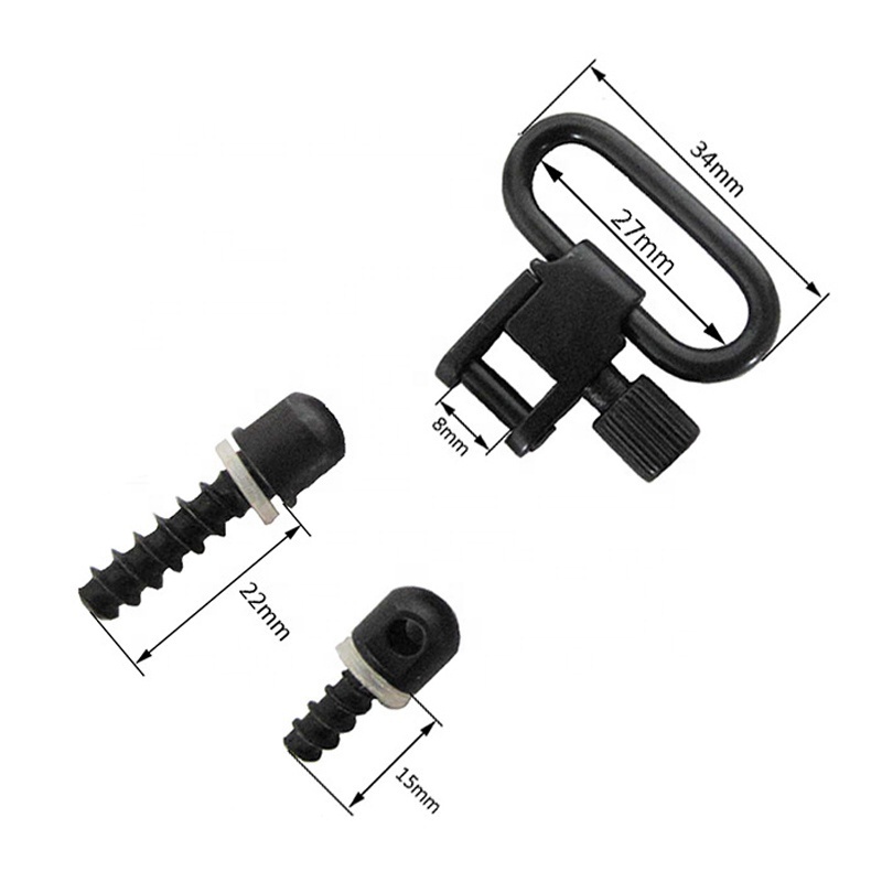 2Pcs/Set Quick Detach Sling Swivel Stud 1'' Hunting Accessories Kit For Hunting W/Screws QD Sling Mount