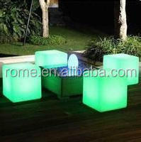 outdoor rgb colors lighting change led plastic glow bar stools cube seat