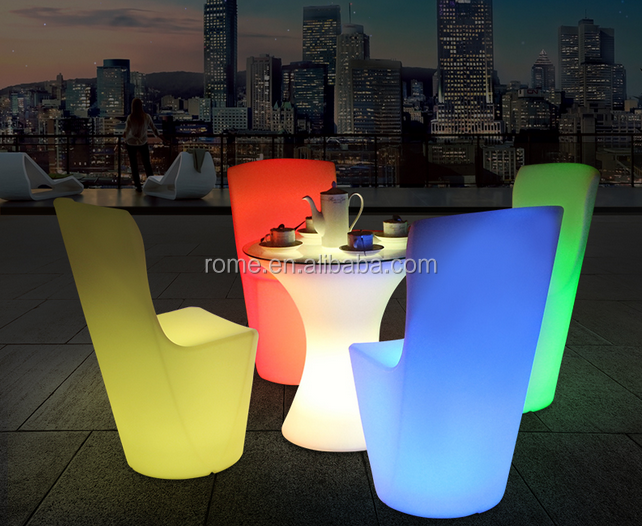 Led furniture restaurant cafe bars nightclubs luminous combination tables and chairs the KTV remote creative tea table