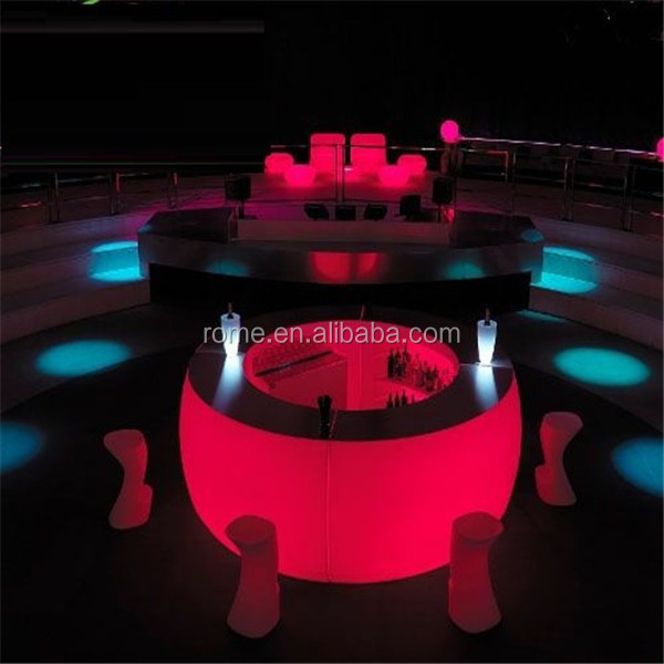 2017 LED used commercial bar sale/led disco furniture/mobile Round Bar Counter