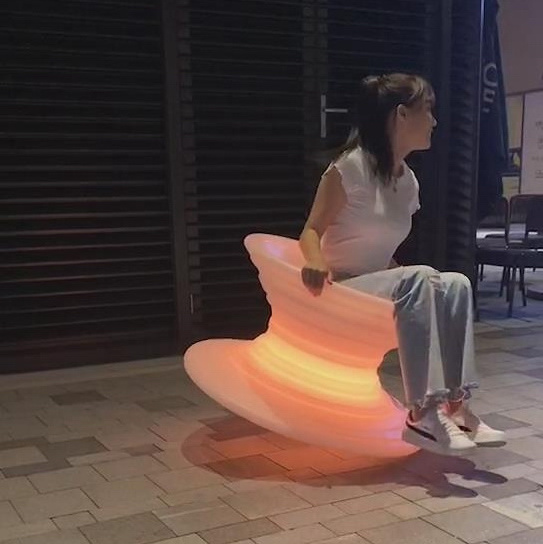 large PE plastic glowing light gyro funny spun chair