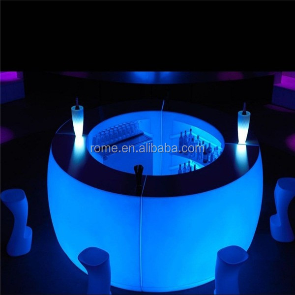 2017 LED used commercial bar sale/led disco furniture/mobile Round Bar Counter